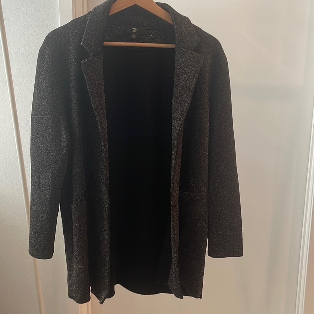 J. Crew Sophie Sweater Blazer Black Shimmer
